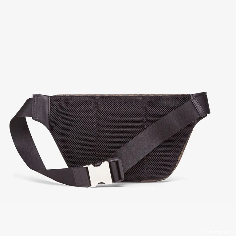 Cheap FF Fabric Fendi Motif Red Belt Brown Bag In 0808